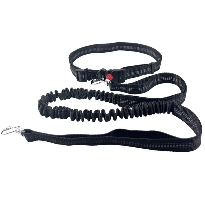 Hand-Free Dog Leash for Walking, Running, Jogging – Adjustable Waist Belt & Chest Strap – Traction Rope for Pet Walking