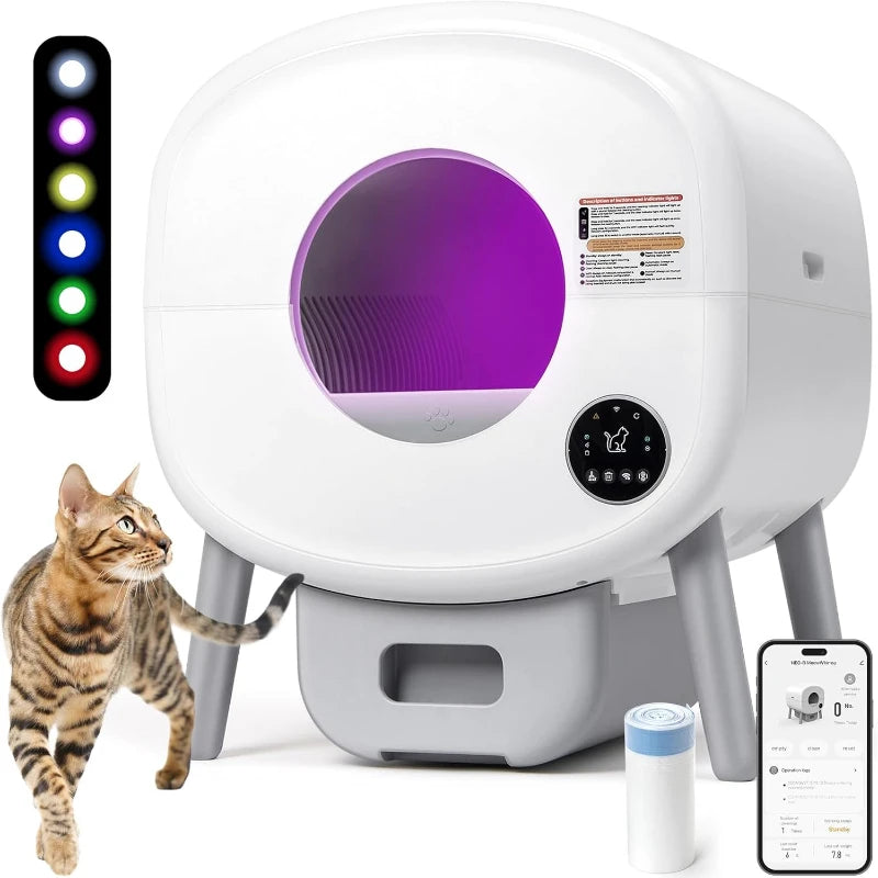 Self-Cleaning Litter Box for Cats | Automatic Waste Removal & Smart App Control