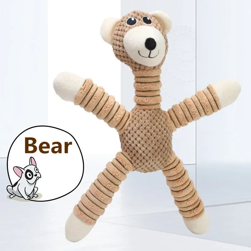Indestructible Large Dog Squeaky Toy – Plush Animal-Shaped Chew Toy