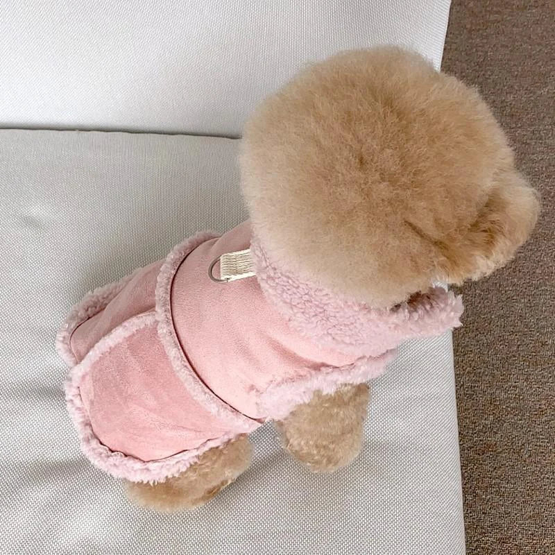 Classic Wool Dog Vest – Warm Autumn Winter Pet Jacket for Small and Medium Dogs with Traction Buckle