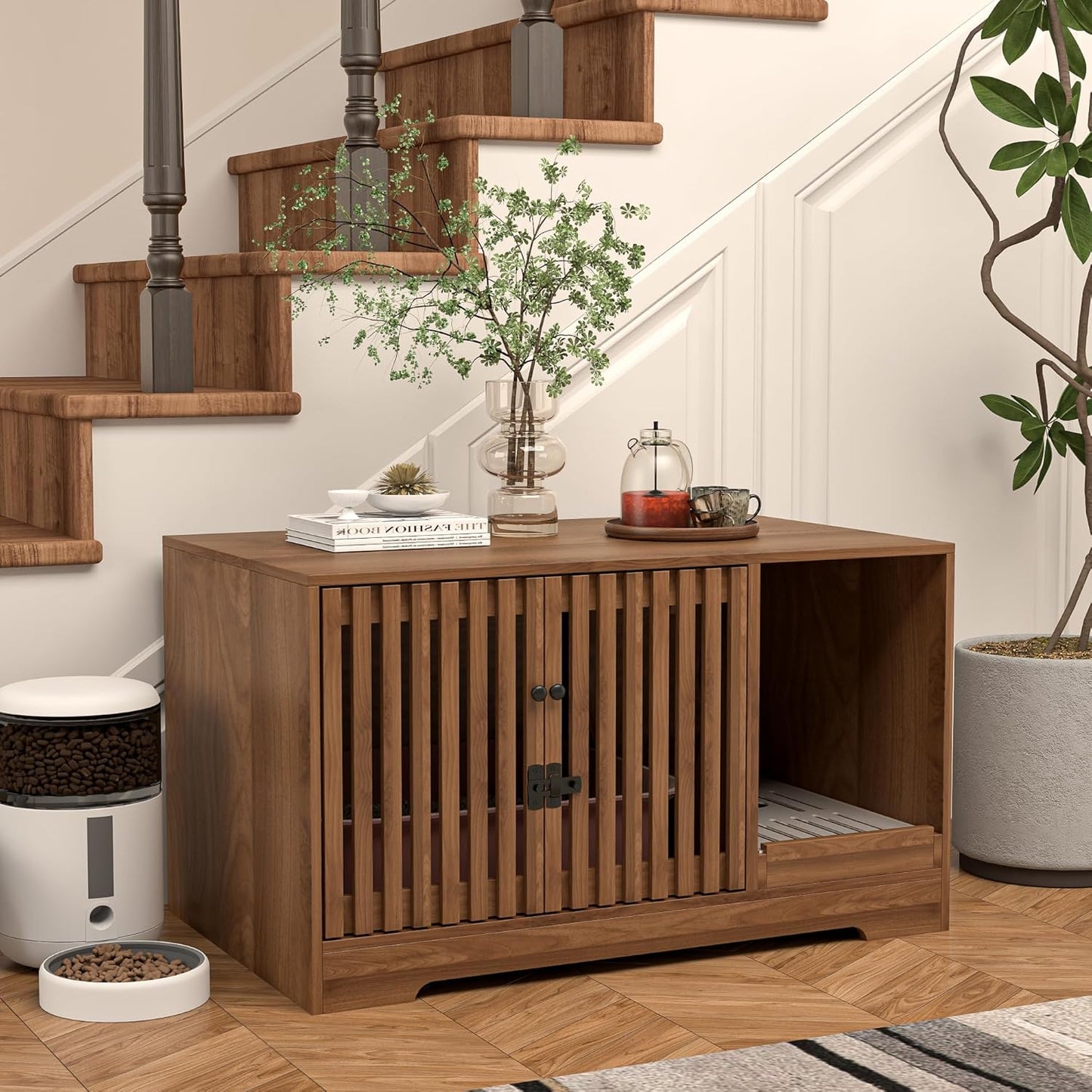 2-in-1 Cat Condo & End Table with Storage | Multifunctional Pet Furniture for Living Room & Bedroom