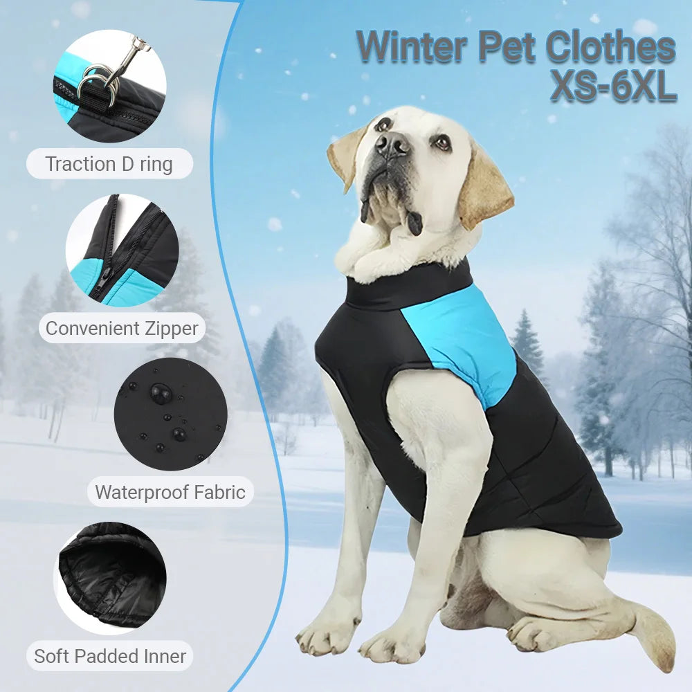 Waterproof Pet Jacket – Winter Warm Dog Clothes, Vest for Small to Large Dogs & Cats