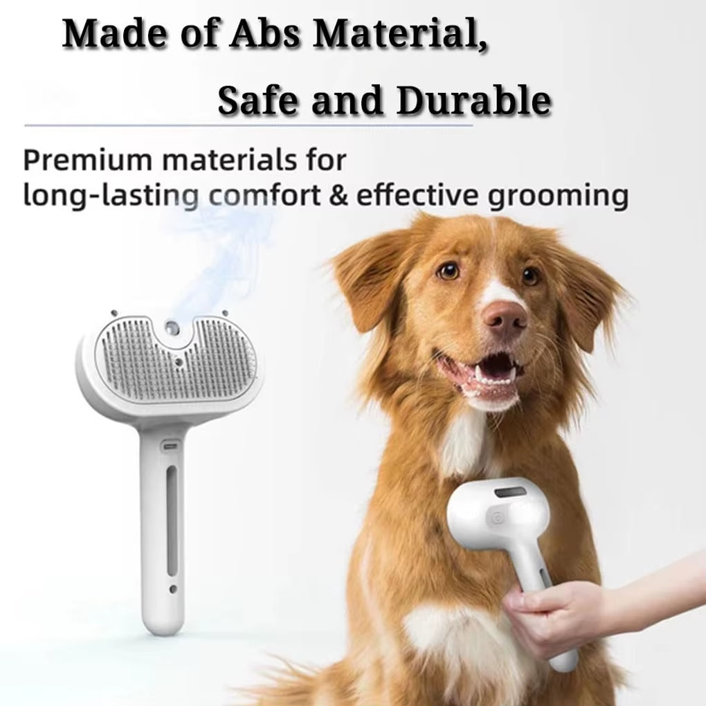 Steam Spray Dog Grooming Brush – Luxury Steam Brush for Dogs & Cats, Anti-Shedding
