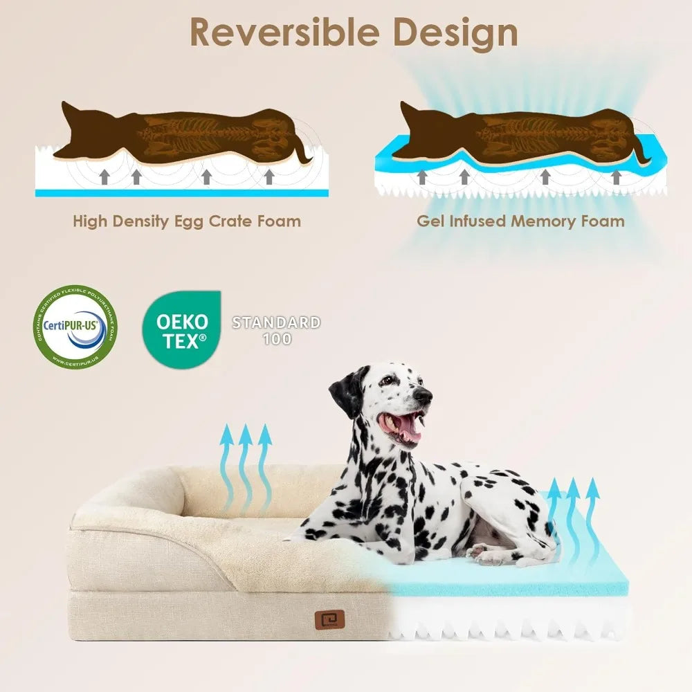 EHEYCIGA Orthopedic Dog Bed - Memory Foam Sofa Bed with Waterproof Protection for Dogs