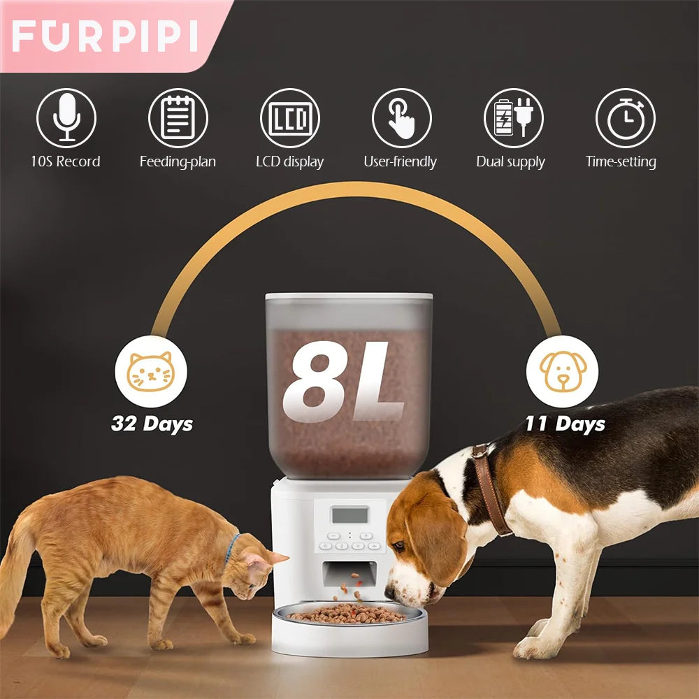 Automatic Dog & Cat Feeder 271oz | Smart Pet Food Dispenser with Key Control