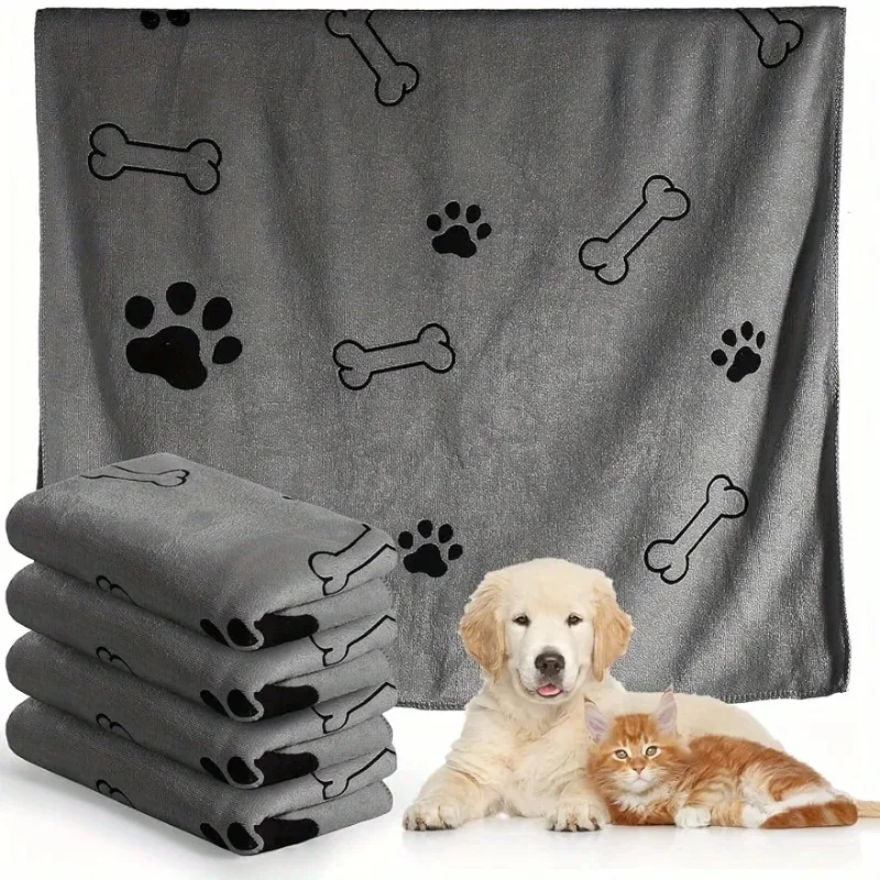 Dog Towel Drying Towel for Dogs & Cats - Microfiber Quick-Drying Pet Bath Towel, Absorbent Puppy Bath Towel for Medium Dogs