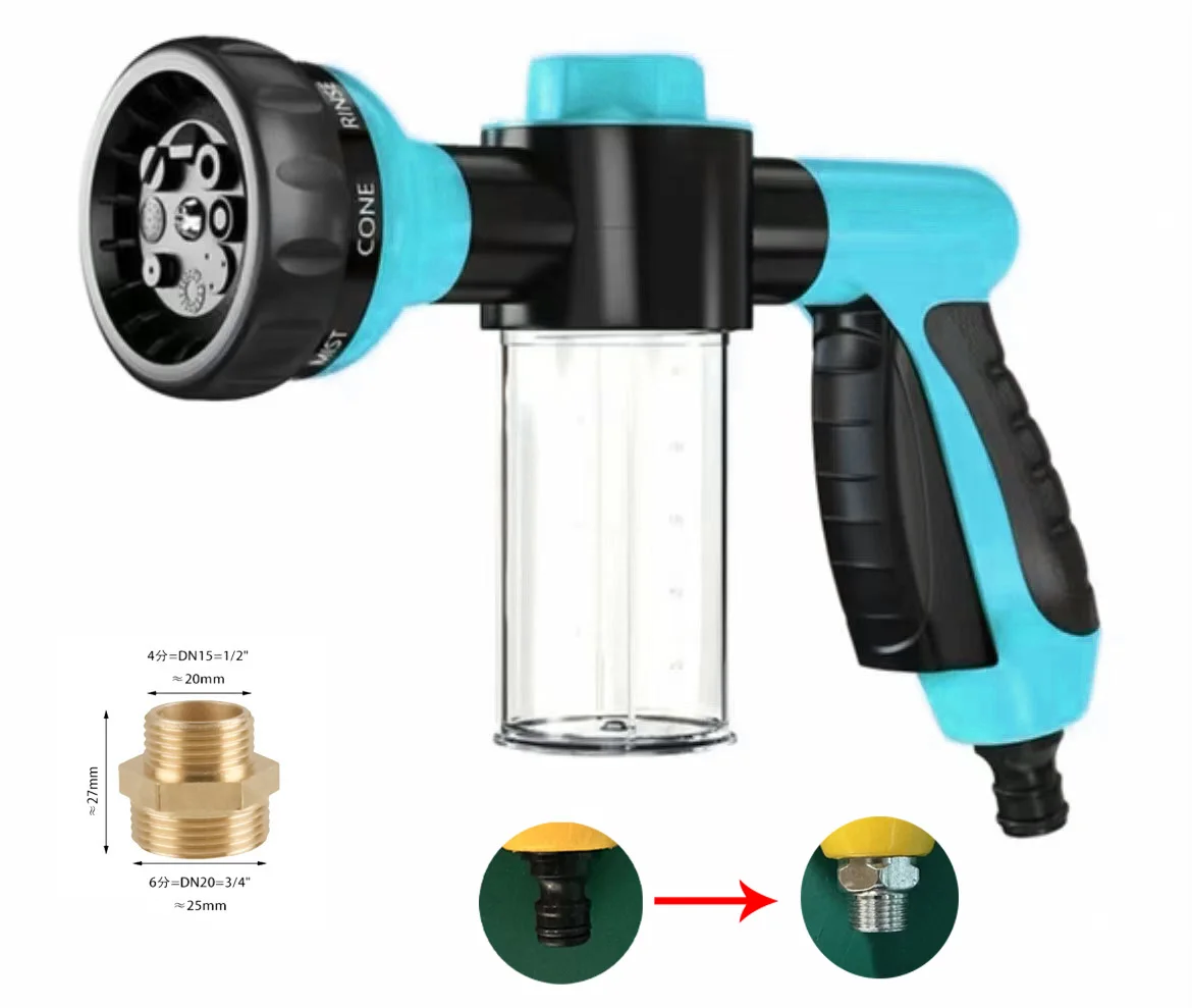 High-Pressure Sprayer Nozzle Hose Dog Shower Gun - 3 Mode Adjustable Foam Pet Wash Cleaning Tool