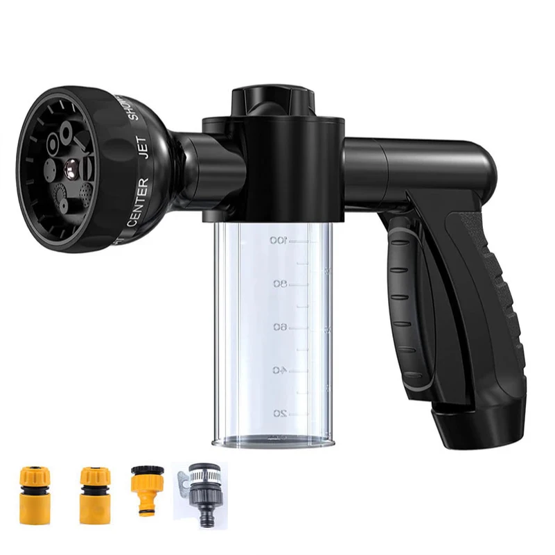 High-Pressure Sprayer Nozzle Hose Dog Shower Gun - 3 Mode Adjustable Foam Pet Wash Cleaning Tool