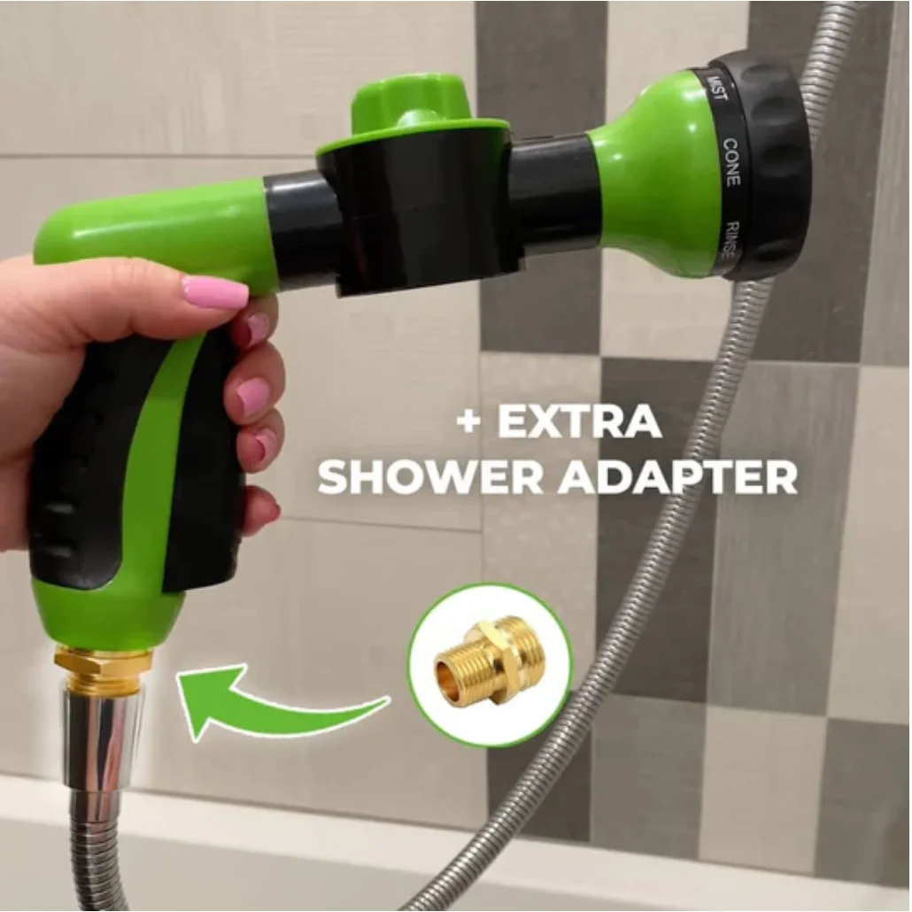 High-Pressure Sprayer Nozzle Hose Dog Shower Gun - 3 Mode Adjustable Foam Pet Wash Cleaning Tool
