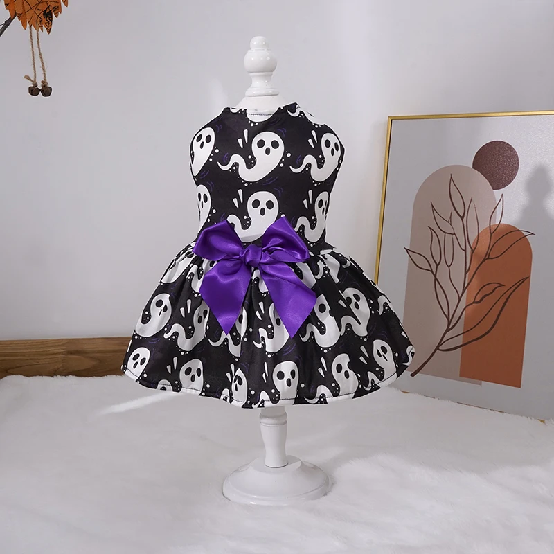 Pumpkin Pet Skirt for Small to Medium Dogs – Cute Halloween Dog Clothes for Teddy, Bichon, and Poodle
