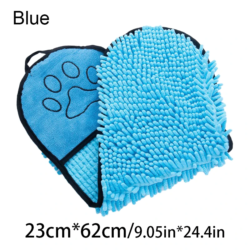 Quick-Dry Soft Dog Bath Robe Towel – Super Absorbent Pet Cleaning Washcloth with Double Pockets