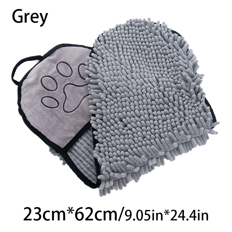 Quick-Dry Soft Dog Bath Robe Towel – Super Absorbent Pet Cleaning Washcloth with Double Pockets