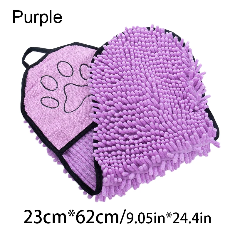 Quick-Dry Soft Dog Bath Robe Towel – Super Absorbent Pet Cleaning Washcloth with Double Pockets