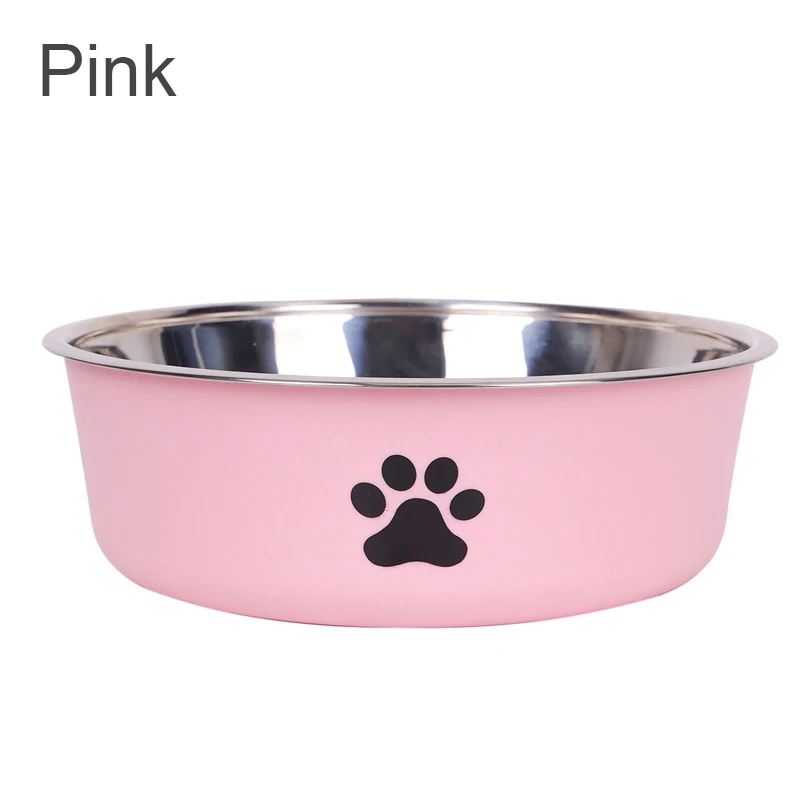 Stainless Steel Dog Water Bowl with Non-Slip Rubber Base, Small Cats and Dogs Drinking Feeding Pet Bowl