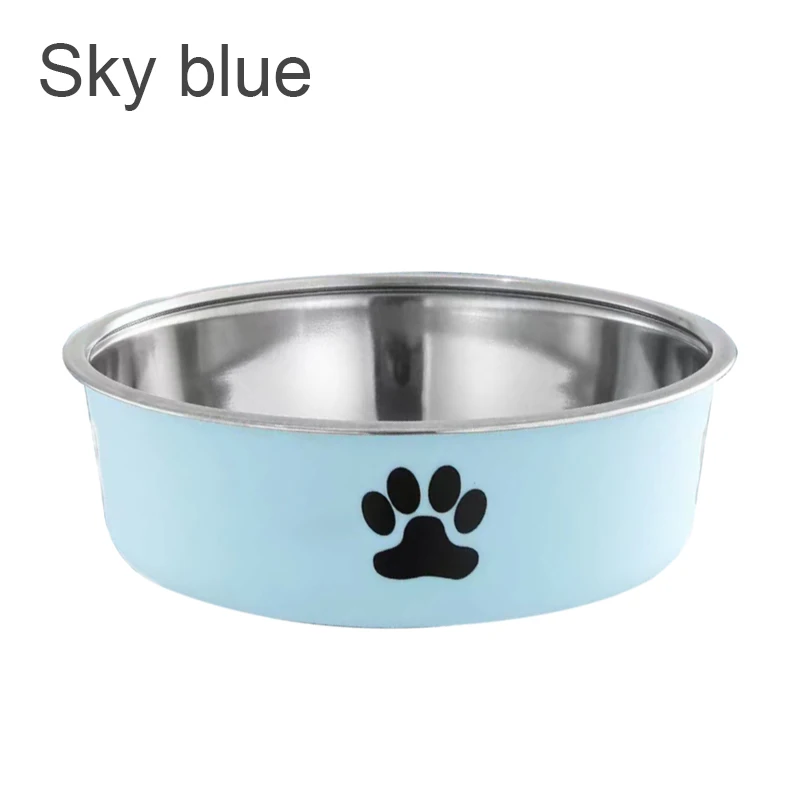 Stainless Steel Dog Water Bowl with Non-Slip Rubber Base, Small Cats and Dogs Drinking Feeding Pet Bowl