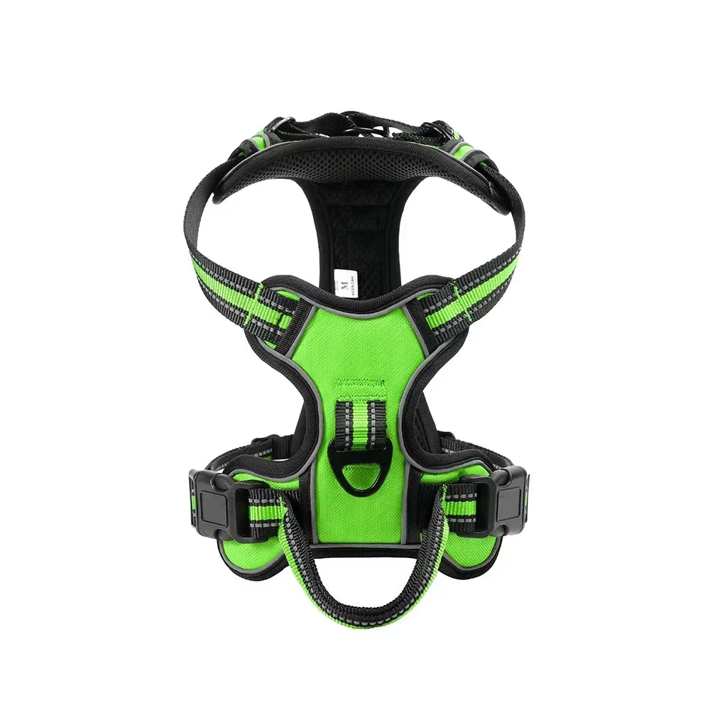 Adjustable Nylon Dog Harness Vest – Reflective, No-Pull Pet Harness for Small to Large Dogs