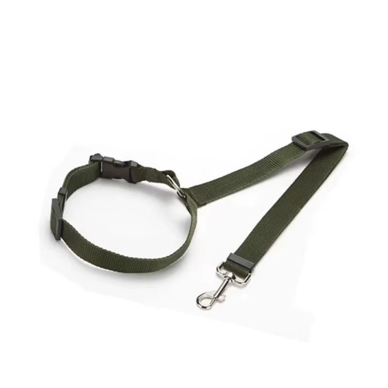 Adjustable Two-In-One Pet Car Seat Belt & Leash - Nylon Lead Harness for Dogs - Pet Safety Belt & Walking Collar