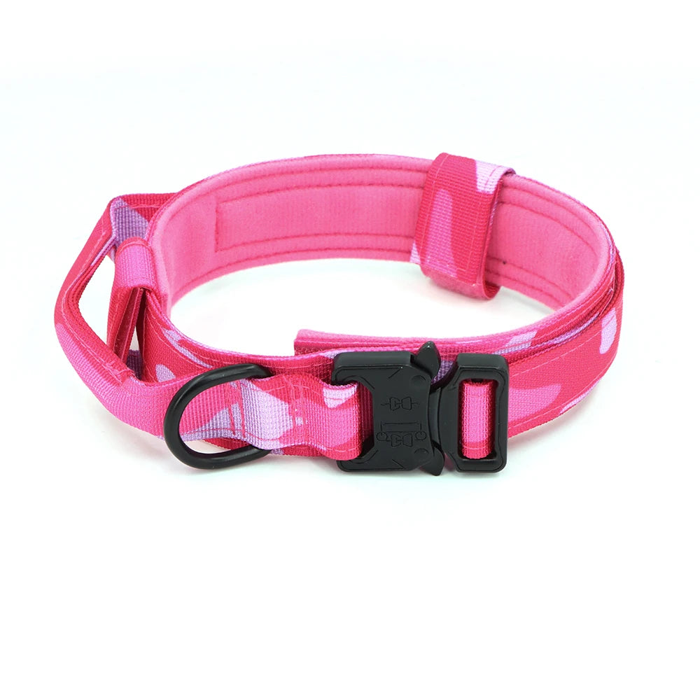 Military Dog Pink Harness & Leash Set – Adjustable Tactical Vest for Medium/Large Dogs