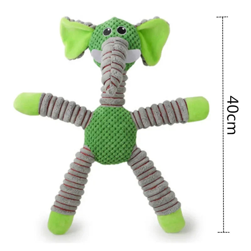 Indestructible Large Dog Squeaky Toy – Plush Animal-Shaped Chew Toy