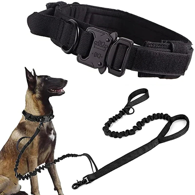 Tactical Dog Collar & Leash Set – Adjustable Military Collar for Medium/Large Dogs
