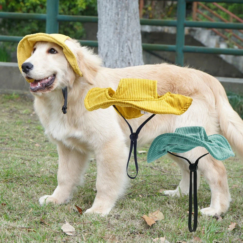 Pet Sun Hat with Ear Holes – Adjustable Cap for Dogs & Cats, Breathable Outdoor Sunhat