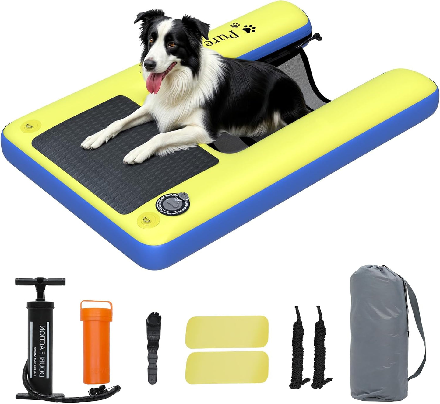 Inflatable Dog Ramp for Boats & Docks – Non-Slip Floating Dog Ramp | Supports Pets Up to 165 lbs