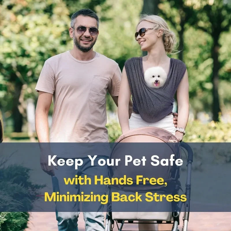 Dog Carrier for Small Dogs – Front Facing Sling Carrier for Hands-Free Travel | Adjustable Soft Cotton Pet Sling