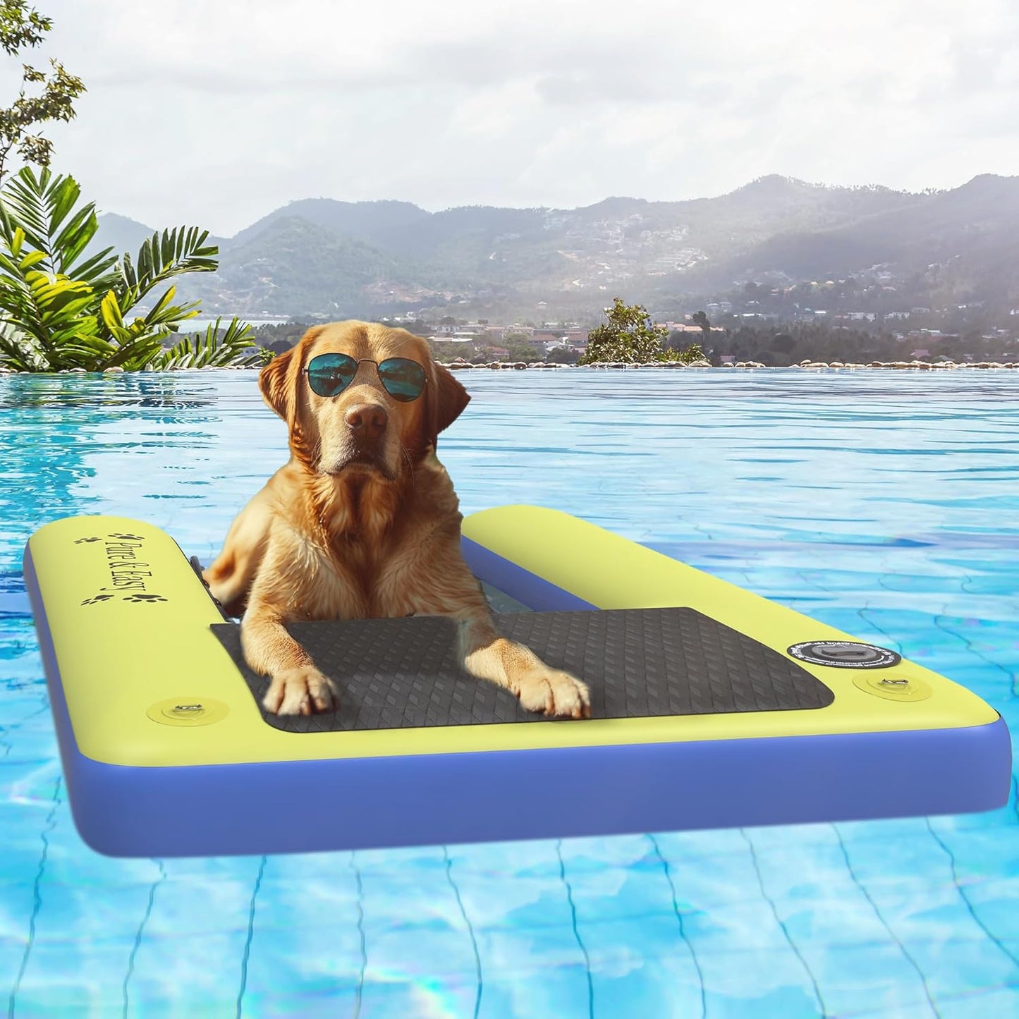 Inflatable Dog Ramp for Boats & Docks – Non-Slip Floating Dog Ramp | Supports Pets Up to 165 lbs