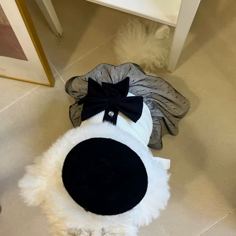 Luxury Dog Dress for Small Dogs – Summer Puppy Clothes with Bow Lace & T-Shirt Design | Chic Dog Skirt for Chihuahua & Small Breeds