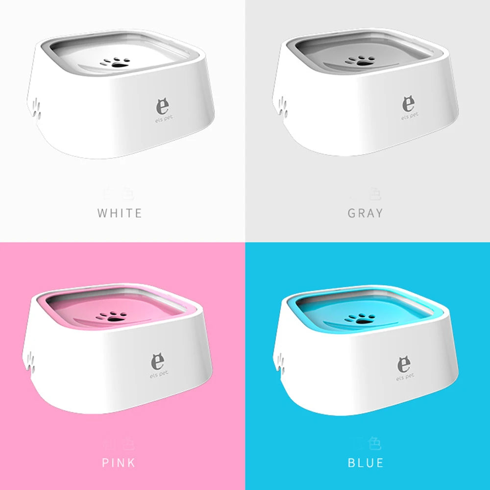 Pet Floating Water Bowl – 1.5L Anti-Spill Slow Drinking Feeder for Dogs & Cats