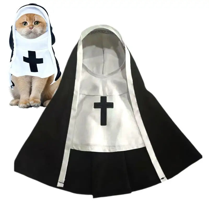 Pet Dog Nun Costume for Halloween – Cute Cosplay Outfit for Small to Medium Dogs & Cats