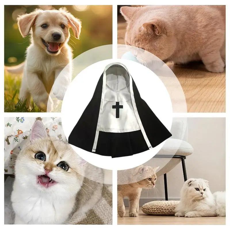 Pet Dog Nun Costume for Halloween – Cute Cosplay Outfit for Small to Medium Dogs & Cats