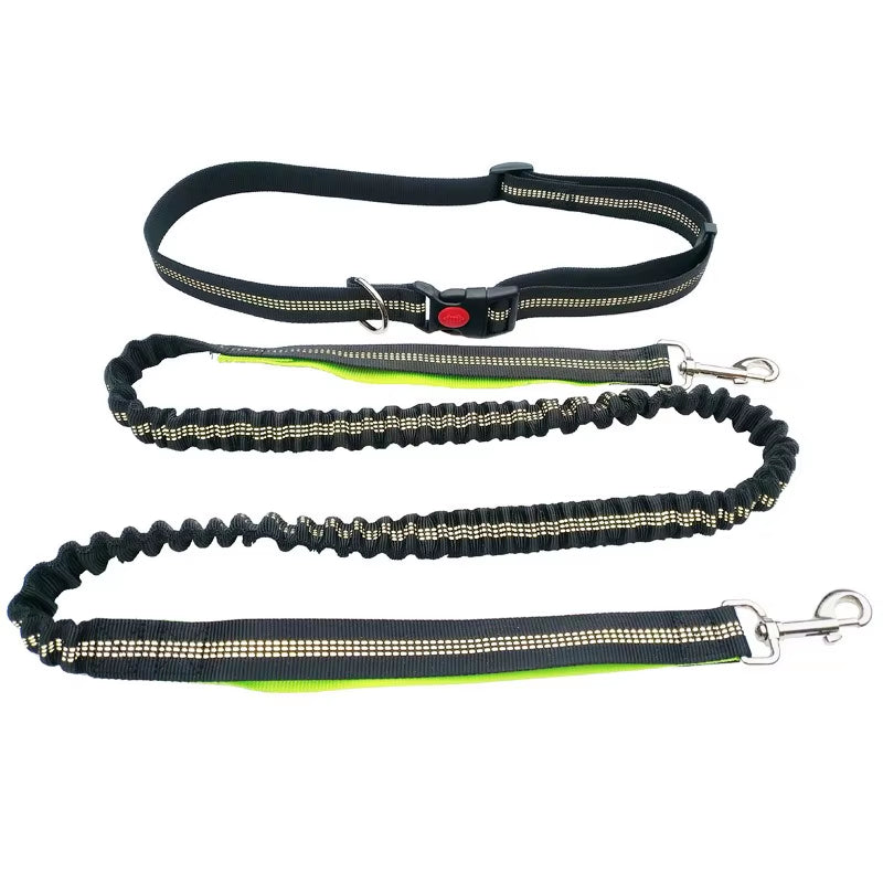 Hand-Free Dog Leash for Walking, Running, Jogging – Adjustable Waist Belt & Chest Strap – Traction Rope for Pet Walking