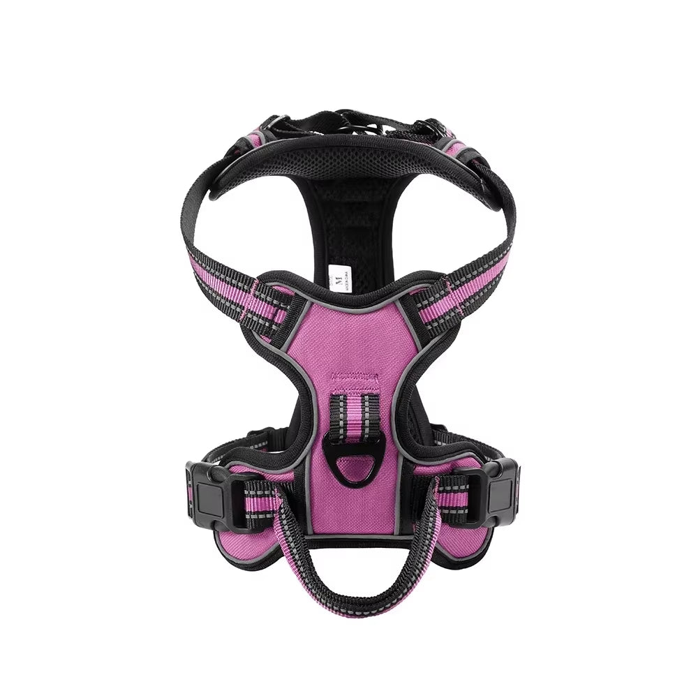 Adjustable Nylon Dog Harness Vest – Reflective, No-Pull Pet Harness for Small to Large Dogs