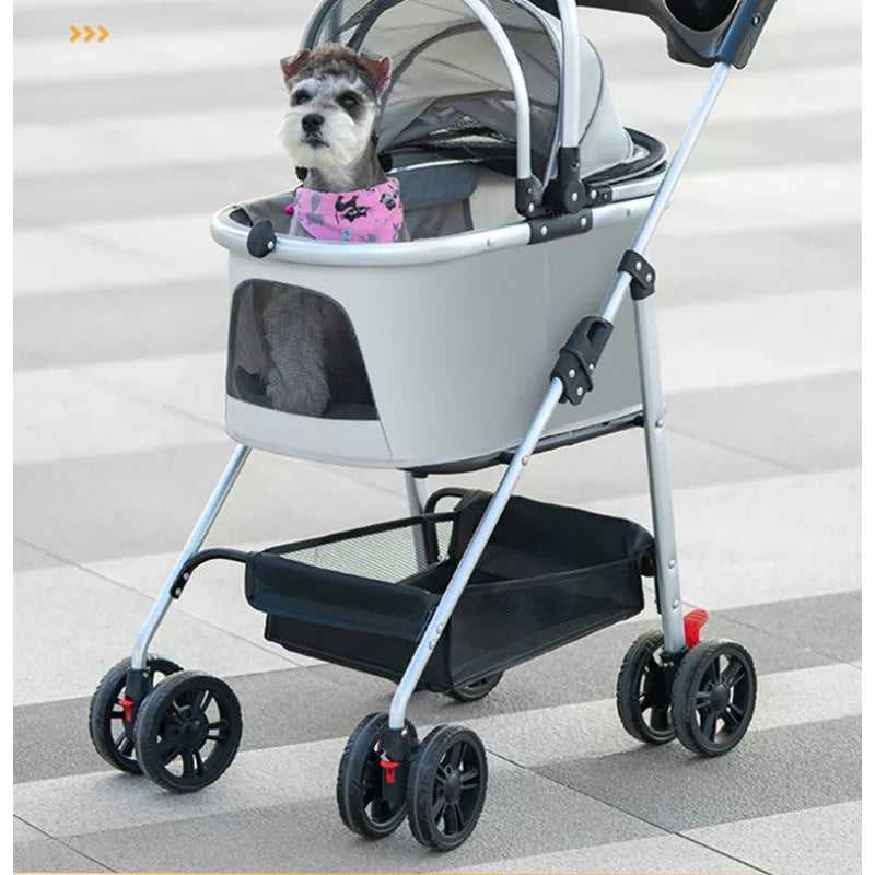 3-In-1 Pet Stroller – Foldable Carrier for Medium Dogs, Puppies & Cats