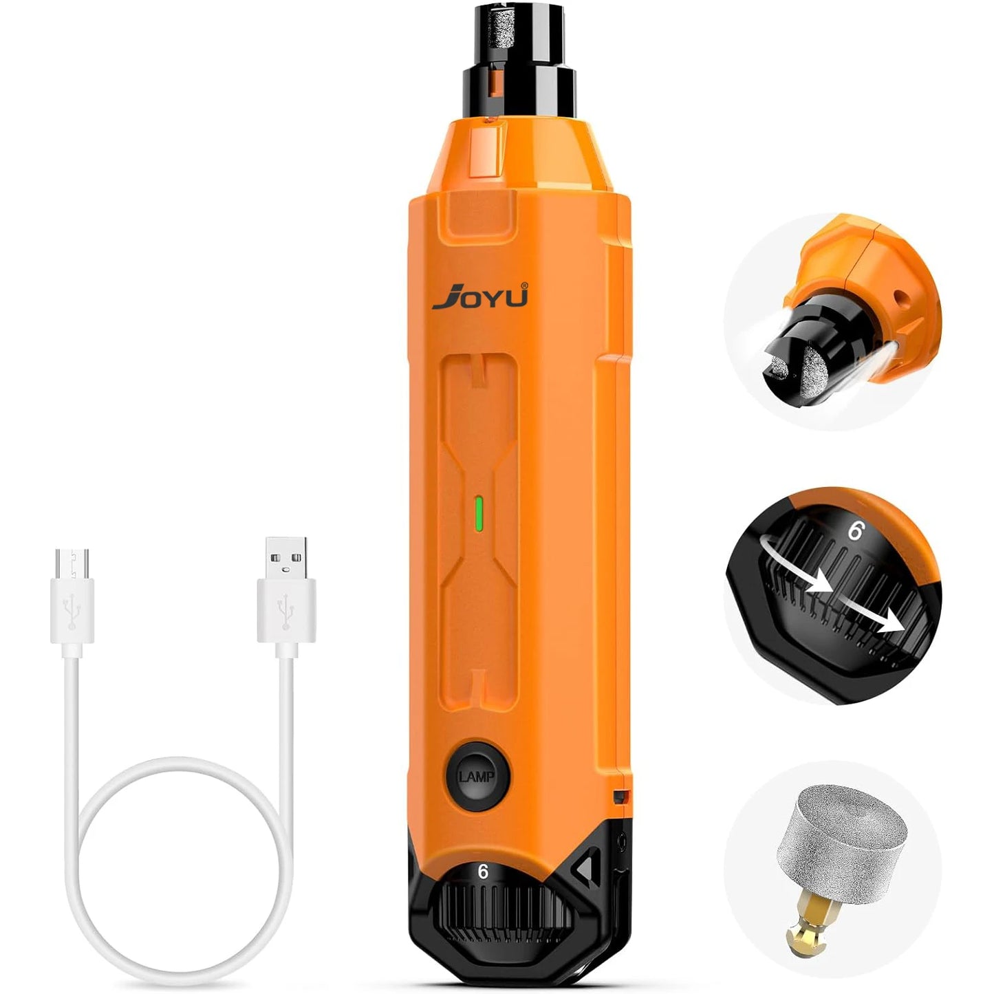 6-Speed Rechargeable Dog Nail Grinder – Quiet & Safe Electric Pet Nail Trimmer for Painless Grooming