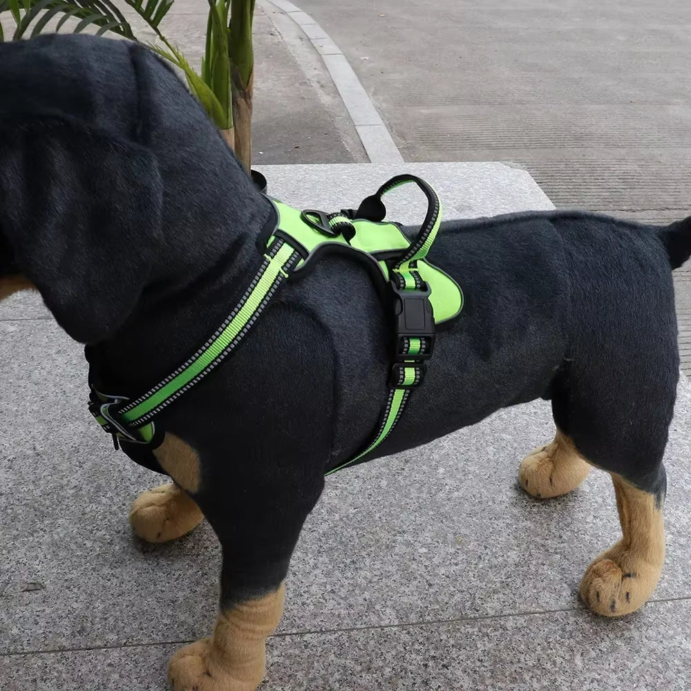 Adjustable Nylon Dog Harness Vest – Reflective, No-Pull Pet Harness for Small to Large Dogs