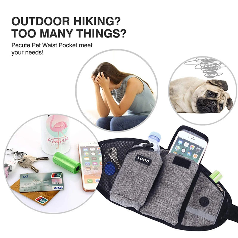 Dog Training Waist Bag – Hands-Free Outdoor Dog Leash & Treat Bag | Waterproof Nylon for Comfortable Dog Walks