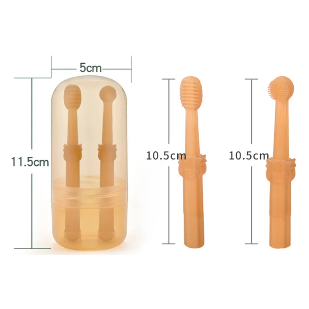 Pet Dog Toothbrush with Tongue Scraper – Soft Silicone Dual Head for Dogs & Cats