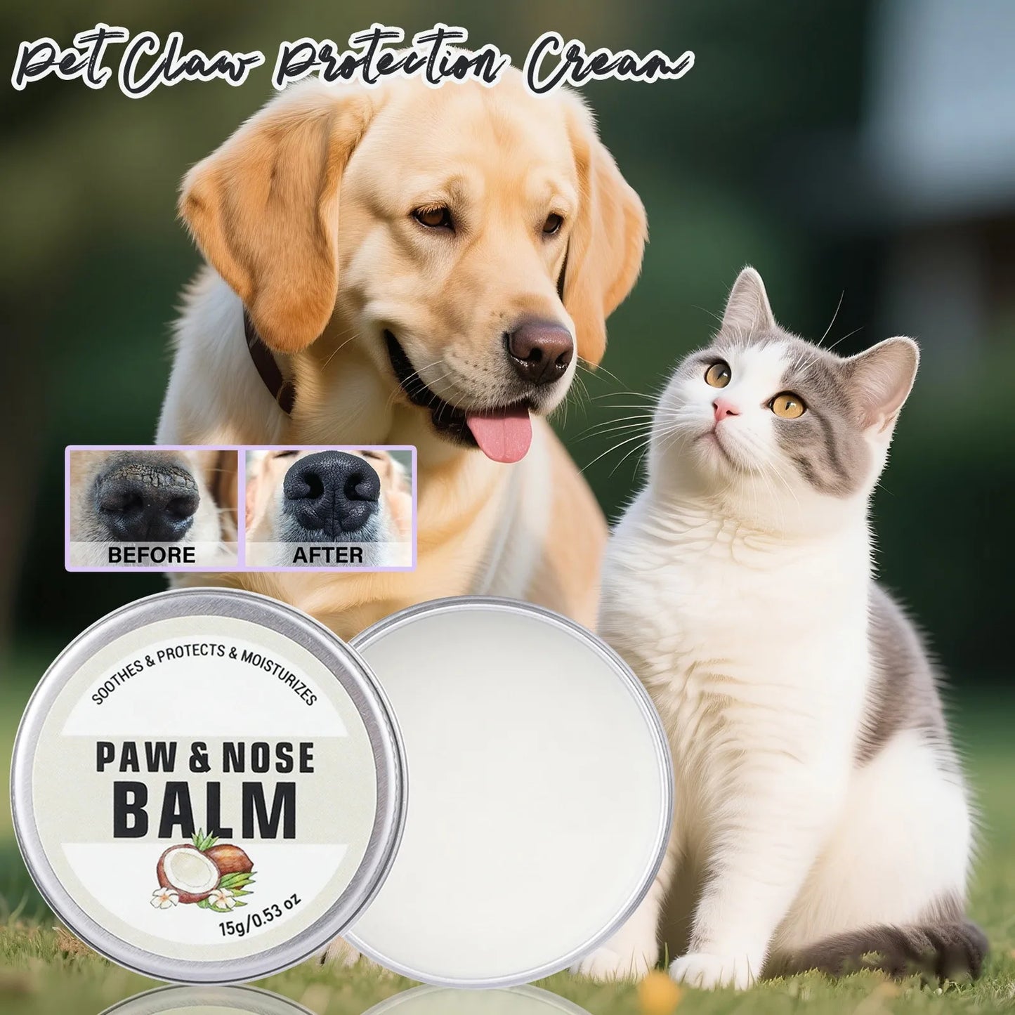 Dog Care Nose Balm 15 G (0.53 Oz) Moisturizing Dog Balm Creates an Barrier That Protects and Dry Cracked All-Natural with Vitami