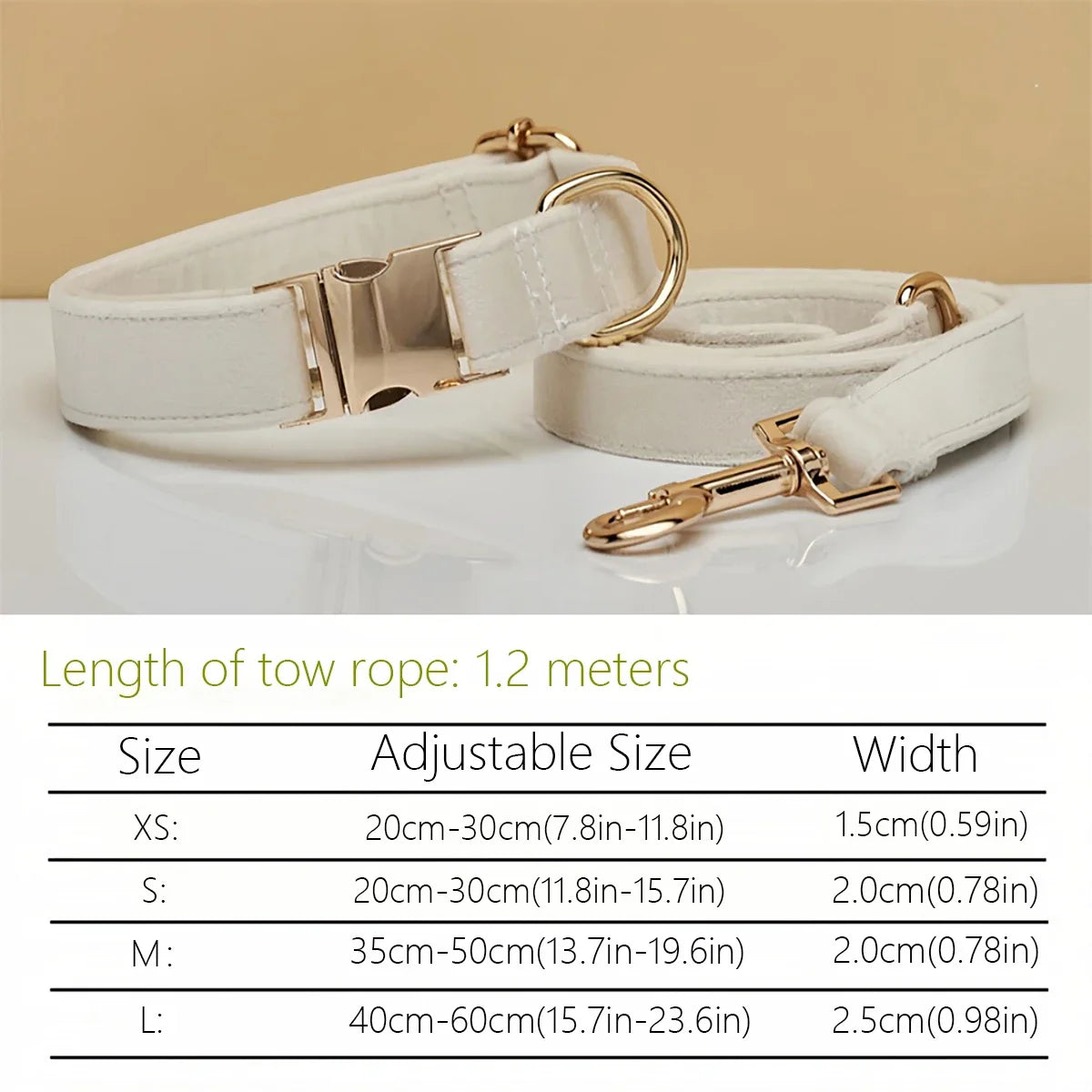 Plush Pet Collar & Leash Set – Soft, Durable Alloy Buckle for Dogs/Cats (XS to L Sizes)