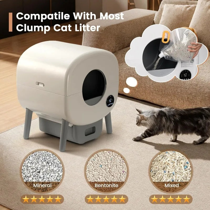 Self-Cleaning Litter Box for Cats | Automatic Waste Removal & Smart App Control