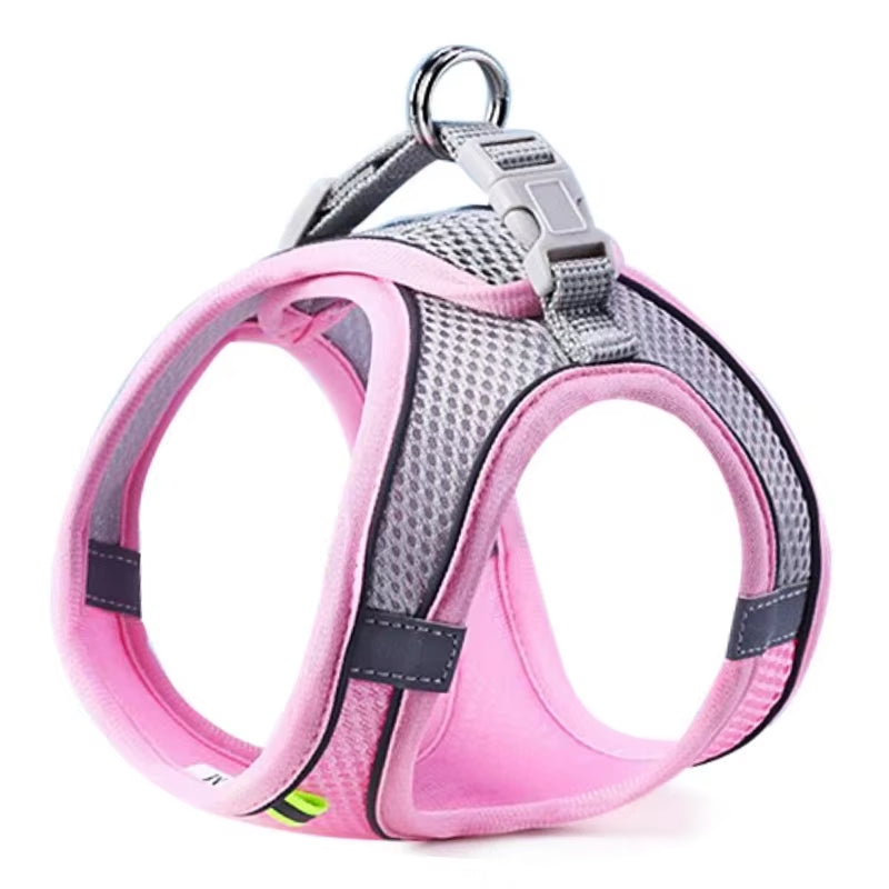 Reflective Mesh Cat & Dog Harness Vest with Leash Set – Adjustable, No-Pull, Breathable Pet Harness for Small & Medium Dogs