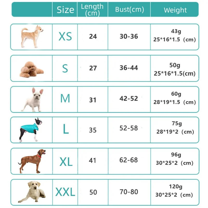 Double Sided Dog Coat – Winter Warm Pet Jacket for Small & Medium Dogs | Soft Nylon Vest for Chihuahua & Puppy Costumes