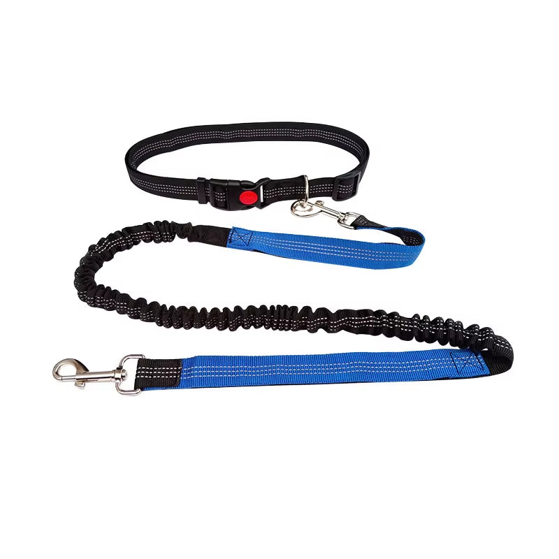Hand-Free Dog Leash for Walking, Running, Jogging – Adjustable Waist Belt & Chest Strap – Traction Rope for Pet Walking