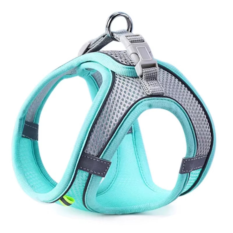 Reflective Mesh Cat & Dog Harness Vest with Leash Set – Adjustable, No-Pull, Breathable Pet Harness for Small & Medium Dogs
