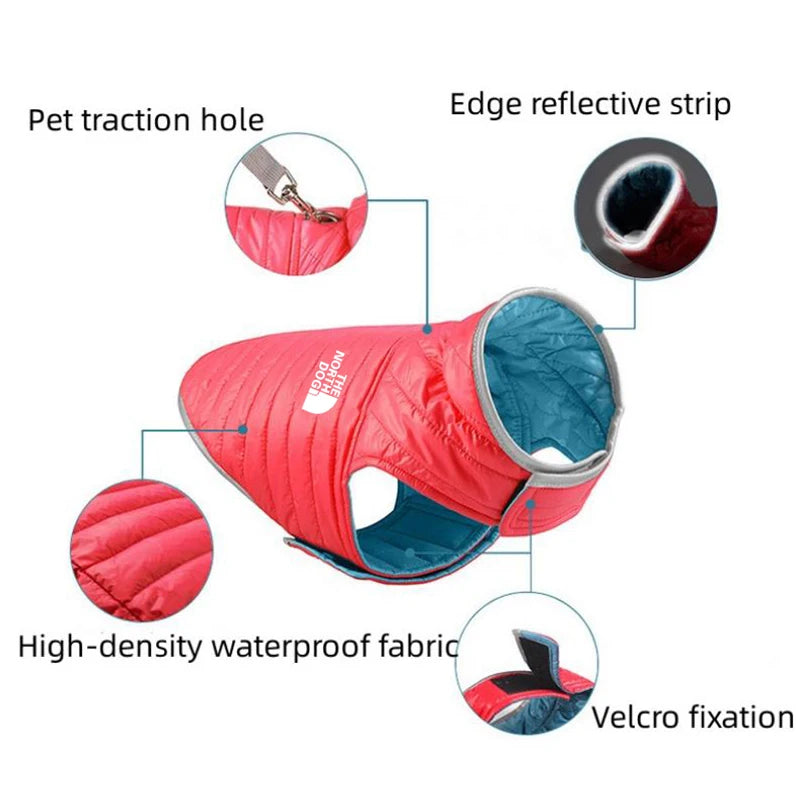 Double Sided Dog Coat – Winter Warm Pet Jacket for Small & Medium Dogs | Soft Nylon Vest for Chihuahua & Puppy Costumes