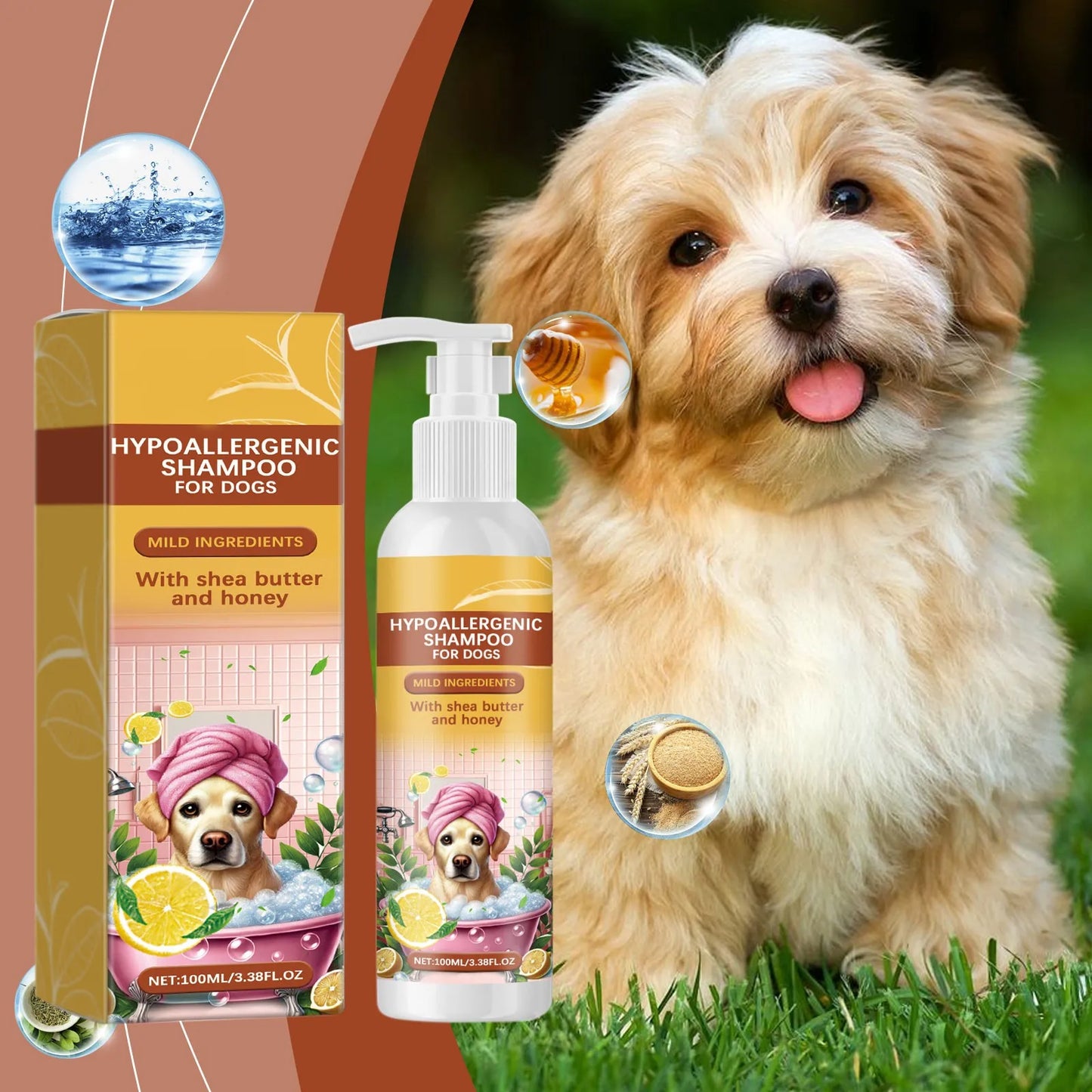 Hypoallergenic Shampoo for Dogs – Gentle, Non-Irritating, Sulfate-Free Shampoo for All Dog Breeds