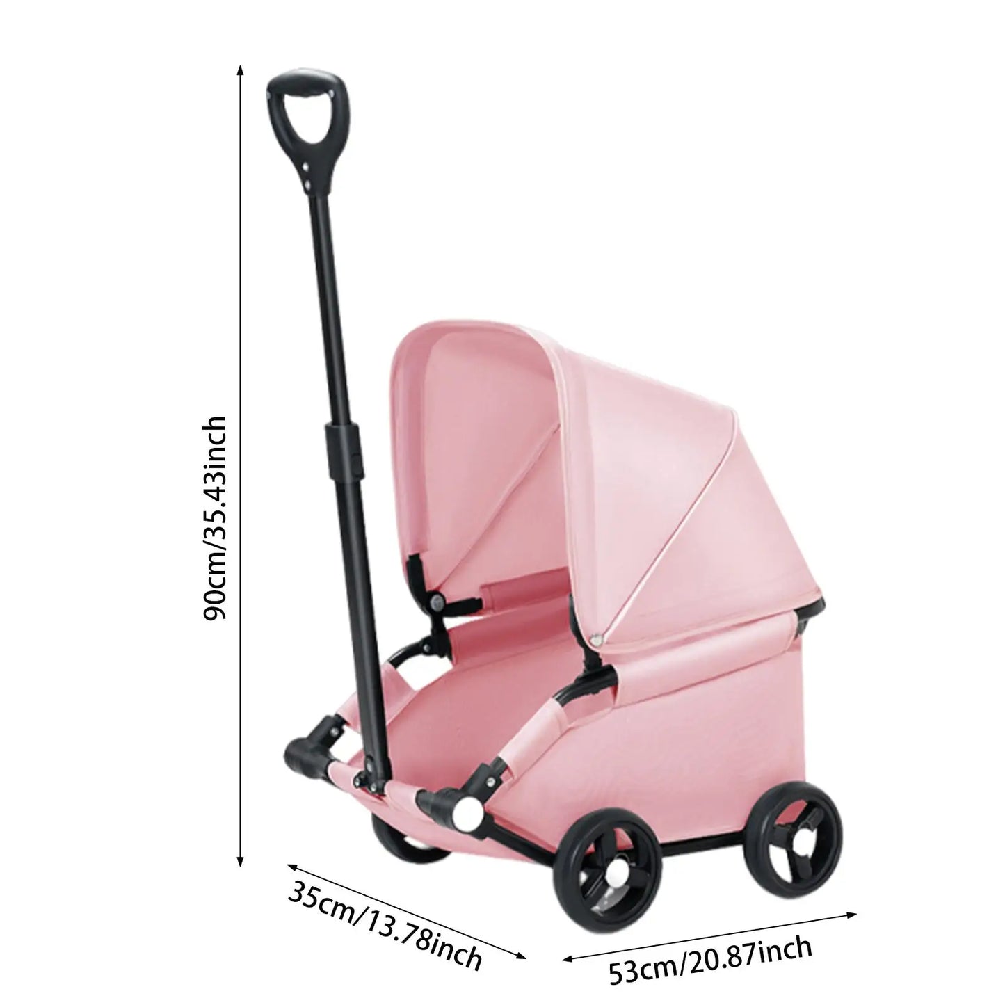 Portable Pet Stroller – 4 Wheels, Sun Protection for Dogs & Cats
