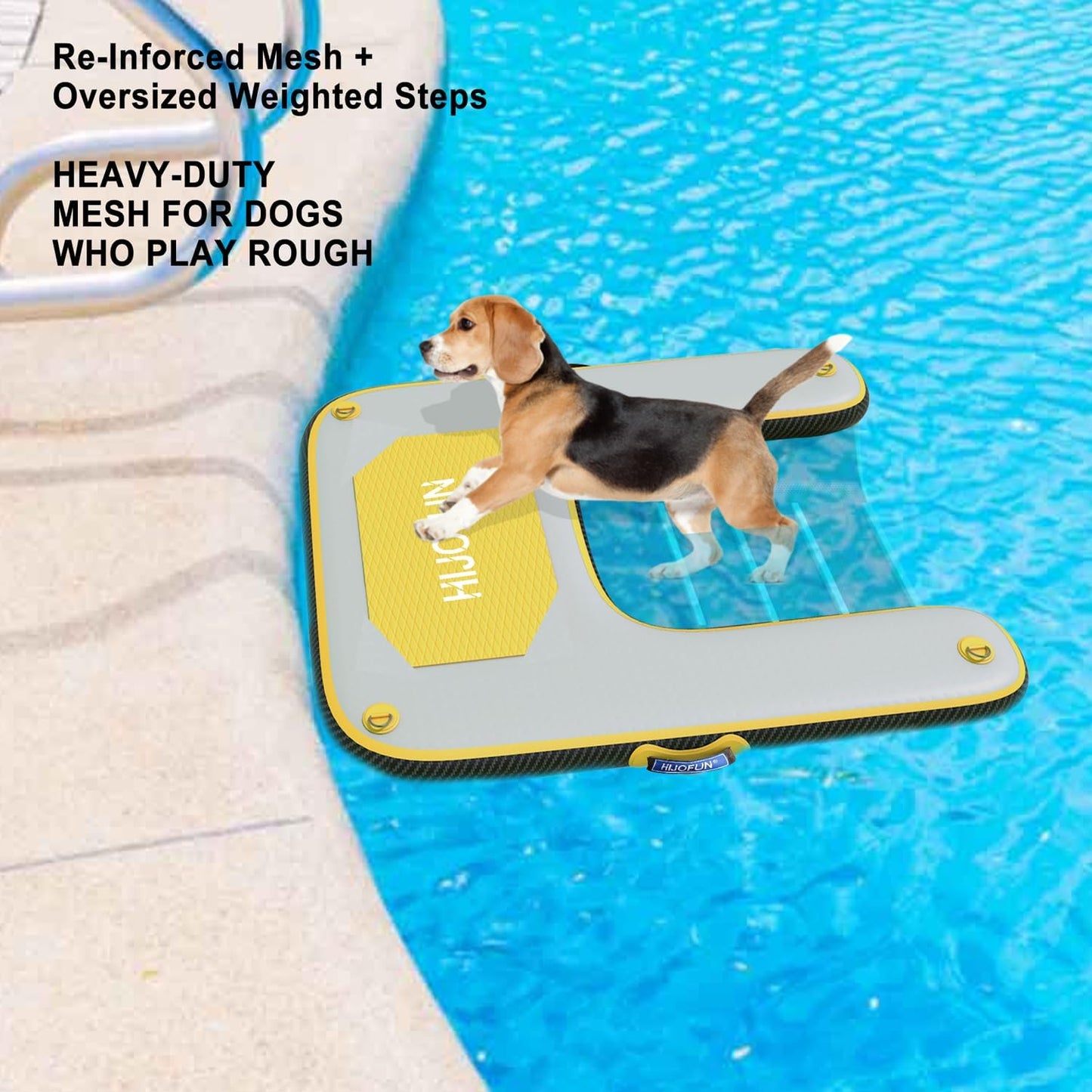 HIJOFUN Inflatable Dog Boat Ramp – Heavy-Duty, Anti-Slip Water Ramp for Dogs | Up to 220 lbs